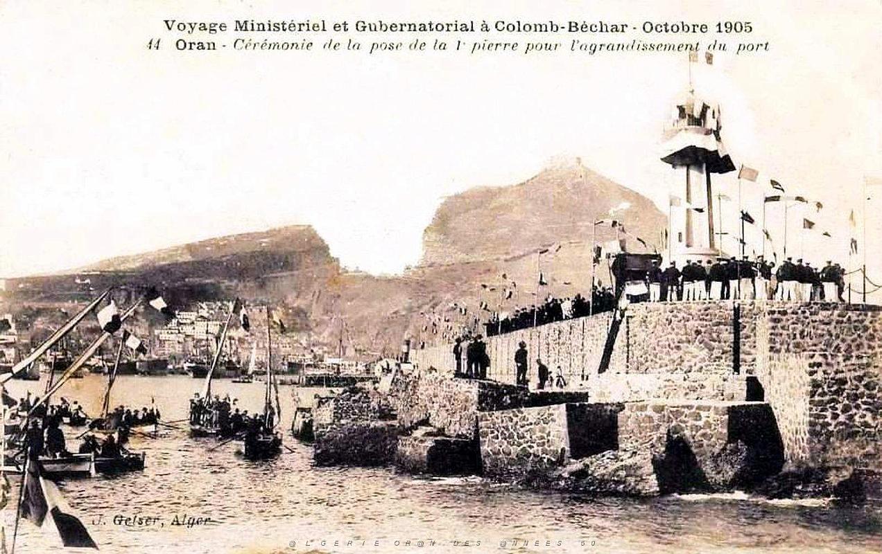 1421- Oran - Agrandissement du Port - 1ere Pierre - 1905.jpg